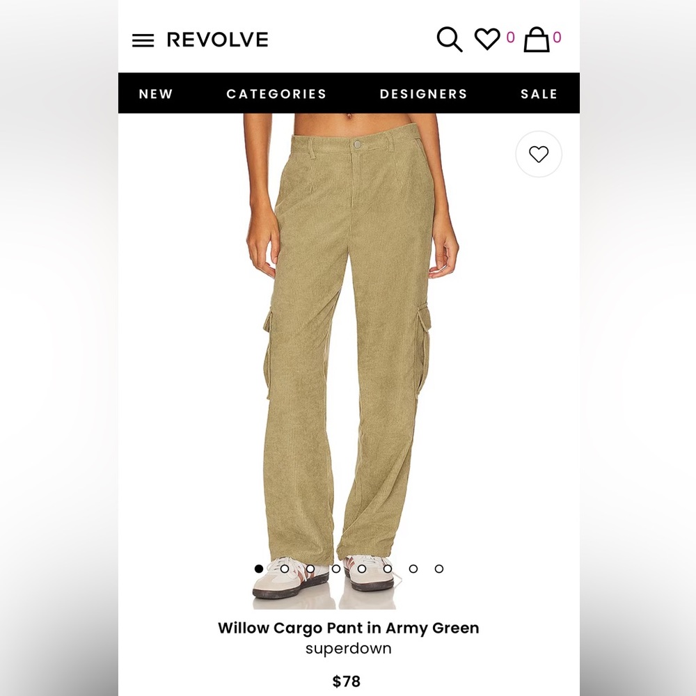Revolve - size S- Cargo Pant Army Green